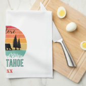 Schattige Retro Mountain Lake Tahoe Souvenir Theedoek (Quarter Fold)