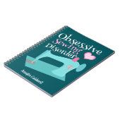 Schattige Retro Naaimachine Kleermaakster Notitieboek (Linkerzijde)