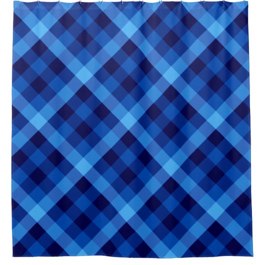 Schattige Retro Ocean Blue Plaid Douchegordijn (Voorkant)