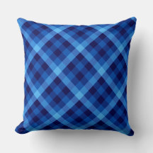 Schattige Retro Ocean Blue Plaid Groot Sierkussen