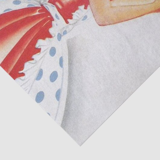 schattige retro  ontkoppelde dame bakken tissuepapier (Detail)