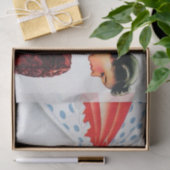 schattige retro  ontkoppelde dame bakken tissuepapier (Geschenk)