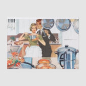 schattige retro  ontkoppelde dame koken tissuepapier (Voorkant)