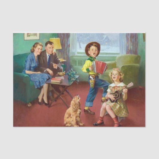 schattige retro ontkoppeling tissuepapier (Voorkant)