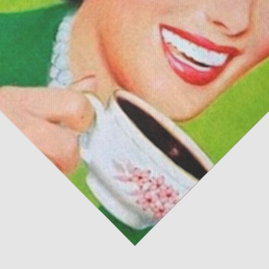 schattige retro  ontkoppelingsdame koffie tissuepapier (Detail)