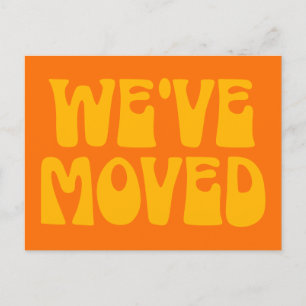 Schattige Retro Oranje Minimalistische Verhuisde N Briefkaart