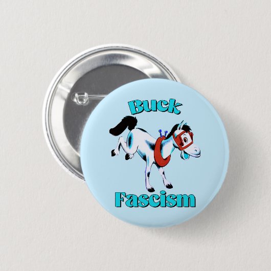 Schattige Retro Paard - Buck Fascisme Ronde Button 5,7 Cm (Voorkant /achterkant)