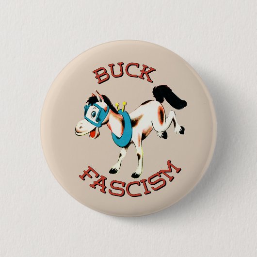 Schattige Retro Paard - Buck Fascisme Ronde Button 5,7 Cm (Voorkant)