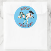 Schattige Retro Paard - Buck Fascisme Ronde Sticker (Tas)