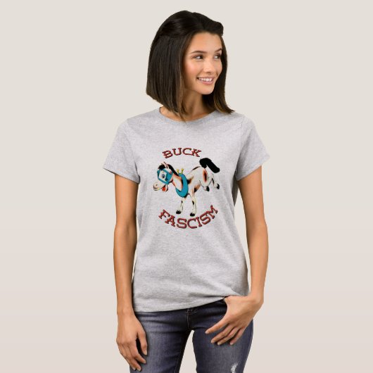 Schattige Retro Paard - Buck Fascisme T-shirt (Voorkant volledig)