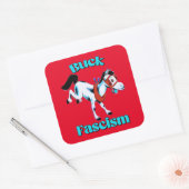 Schattige Retro Paard - Buck Fascisme Vierkante Sticker (Envelop)