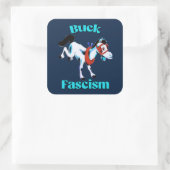 Schattige Retro Paard - Buck Fascisme Vierkante Sticker (Tas)
