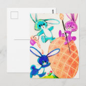 schattige retro  paasbunnies briefkaart (Voorkant / Achterkant)
