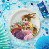 schattige retro paasfeest papieren bordje (Feest)