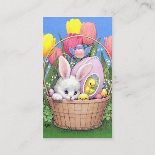 schattige retro  paasfeest visitekaartje (Voorkant)