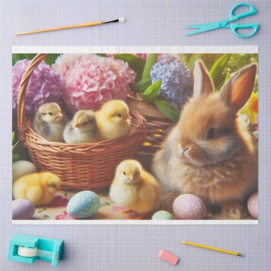 Schattige retro paaskonijnentissuepapier tissuepapier (Craft)