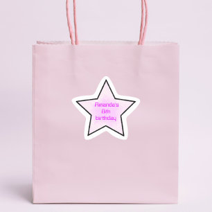 Schattige Retro Pastel Ster Kinder Verjaardag Sticker