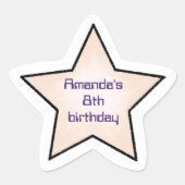 Schattige Retro Pastel Ster Kinderverjaardag Sticker (Voorkant)