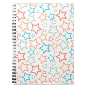 Schattige Retro Pastel Sterren Zomer Strand Notitieboek