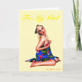 Schattige Retro Pin-up Valentijnkaart voor Je Lief Kaart