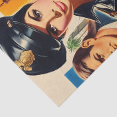 Schattige Retro Politievrouw Tissuepapier (Detail)