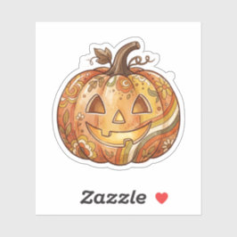 Schattige Retro Pompoen Vintage 70s Oranje Hallowe Sticker