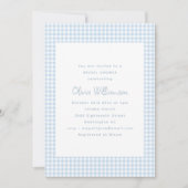 Schattige Retro Preppy Lichtblauwe Gingham Bruidsf Kaart (Voorkant)