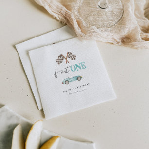 Schattige Retro Race Auto Papier Servet