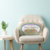 Schattige retro regenboog Noachs Ark op wit Kussen (Stoel)
