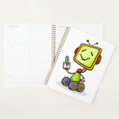 Schattige Retro Robot Cartoon Fun AI Tech Digitale Planner (Display)