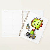 Schattige Retro Robot Cartoon Fun AI Tech Digitale Planner