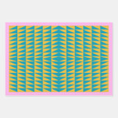 Schattige Retro Roze Turquoise Geometrisch Patroon Inpakpapier Vel (Voorkant 2)
