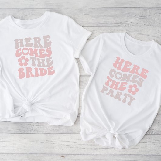 Schattige Retro Script Bachelorette Party T-shirt