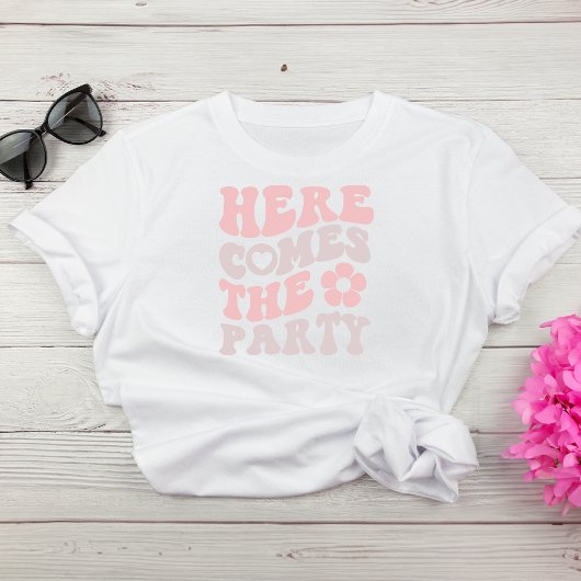 Schattige Retro Script Bachelorette Party T-shirt