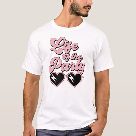 Schattige retro script leven van de party bachelor t-shirt (Voorkant)