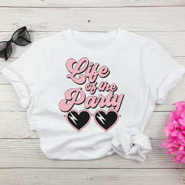 Schattige retro script leven van de party bachelor t-shirt