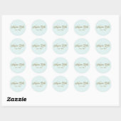 Schattige Retro Script Pastel BLue Ronde Sticker (Vel)