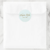 Schattige Retro Script Pastel BLue Ronde Sticker (Tas)
