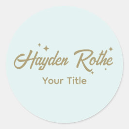 Schattige Retro Script Pastel BLue Ronde Sticker