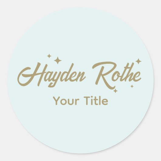 Schattige Retro Script Pastel BLue Ronde Sticker (Voorkant)
