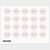 Schattige Retro Script Pastel Pink Ronde Sticker (Vel)