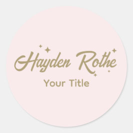 Schattige Retro Script Pastel Pink Ronde Sticker