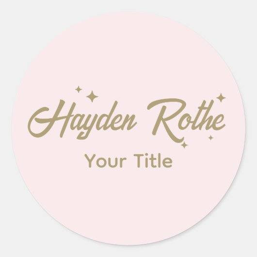 Schattige Retro Script Pastel Pink Ronde Sticker (Voorkant)