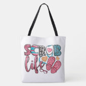 Schattige Retro "Scrub Life" Verpleegkundigen Grot Tote Bag (Achterkant)
