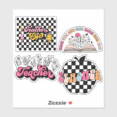 Schattige Retro Teacher Life Vinyl Sticker Pack (Vel)