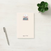 Schattige retro typemachine roze notitieblok post-it® notes (Kantoor)