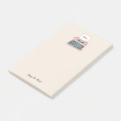 Schattige retro typemachine roze notitieblok post-it® notes (Schuin)