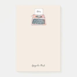 Schattige retro typemachine roze notitieblok post-it® notes