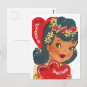 Schattige retro Valentijn hart Briefkaart (Voorkant / Achterkant)