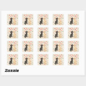 Schattige Retro Valentijnsdagkatten Vierkante Sticker (Vel)